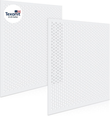 2 Pack 2' X 2' Plastic Perforated Tiles with 3/8'' Holes 24'' X 24'' White Drop Cei