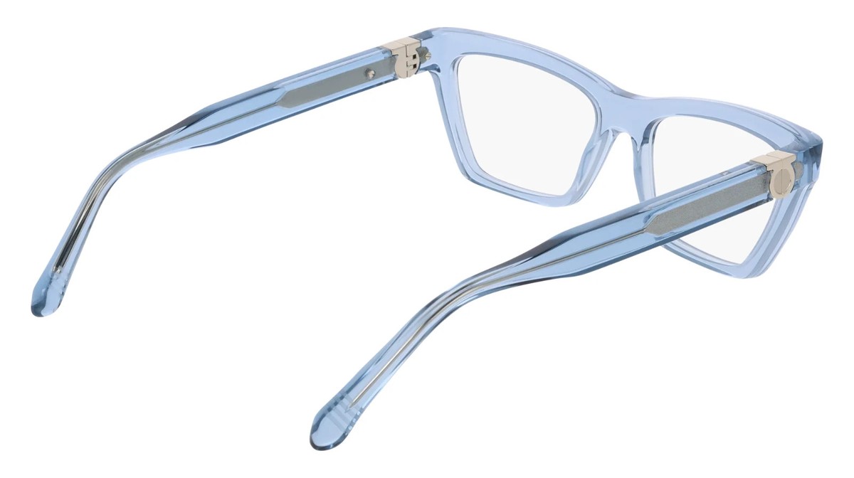 NEW SALVATORE FERRAFAMO SF3021 450 AZURE TRANSPARENT AUTHENTIC