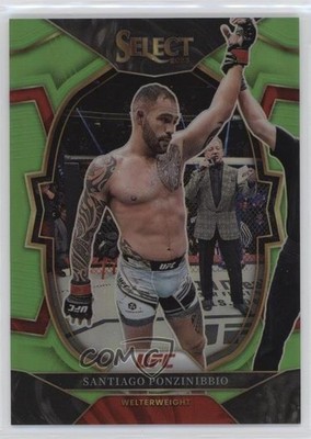 2023 Panini Select UFC Concourse Neon Green Prizm 16/75 Santiago Ponzinibbio 6q5