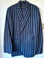 Charles Tyrwhitt Navy Striped Wool-Cotton 2-Piece Suit 40R Two-Button