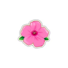 Pink Hibiscus Flower Vinyl Sticker Waterproof Laptop Car Decal Floral Botanical