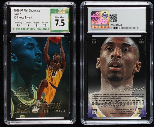 1996-97 Flair Showcase Row 2 Kobe Bryant #31 CSG 7.5 HOF 3d3 - Picture 3 of 3