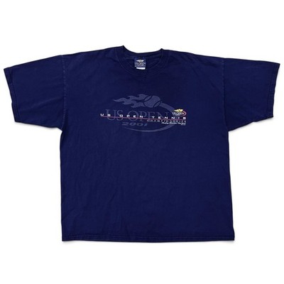 Vintage 2001 US Open Tennis Championships Y2K T Shirt Flushing Meadows Navy Blue