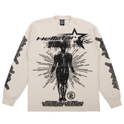 Hellstar ロンT opium y2k Hellstar Victory Within Thermal Long Sleeve Cream Size Large