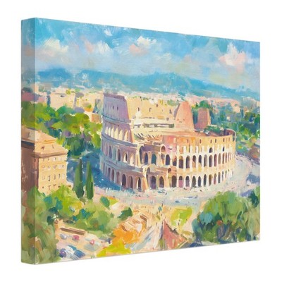 Colosseum Rome Painting Canvas Print Italy Historical Landmark Wall Art