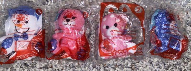 Lot Of 4 Different McDonald’s Happy Meal Toys Build A Bear Workshop 2012 2015