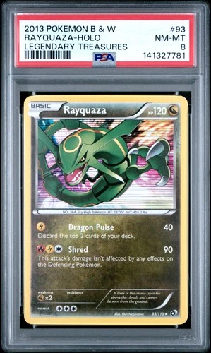 2013 POKEMON B&W LEGEND TREASURES #93 RAYQUAZA-HOLO PSA 8