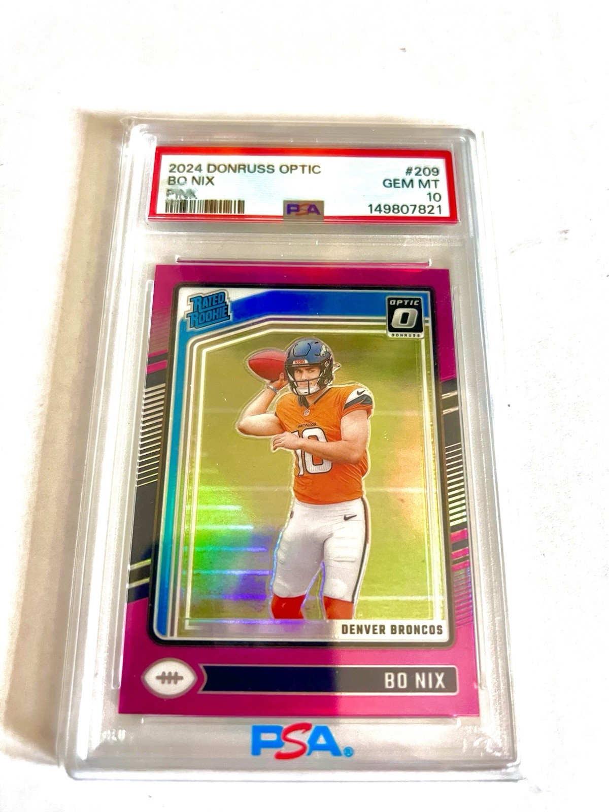 Bo Nix Panini Donruss Optic #209 Pink