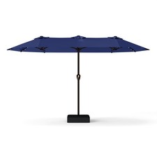 13FT Double-Sided Patio Umbrella with 48 Solar LED Lights, Large Rectangular ...