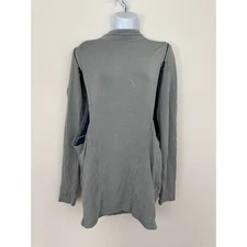 Tantris Gray Convertible Long Sleeve Top Size M Modal Blend Zip-Off Sleeves Yoga