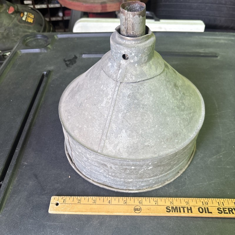 Vintage Funnel, Large Round Galvanized, Farmhouse Primitive Industrial