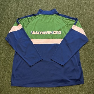 2010 Vancouver Olympics Green Blue 1/4 Zip Official Merchandise Jacket 2XL