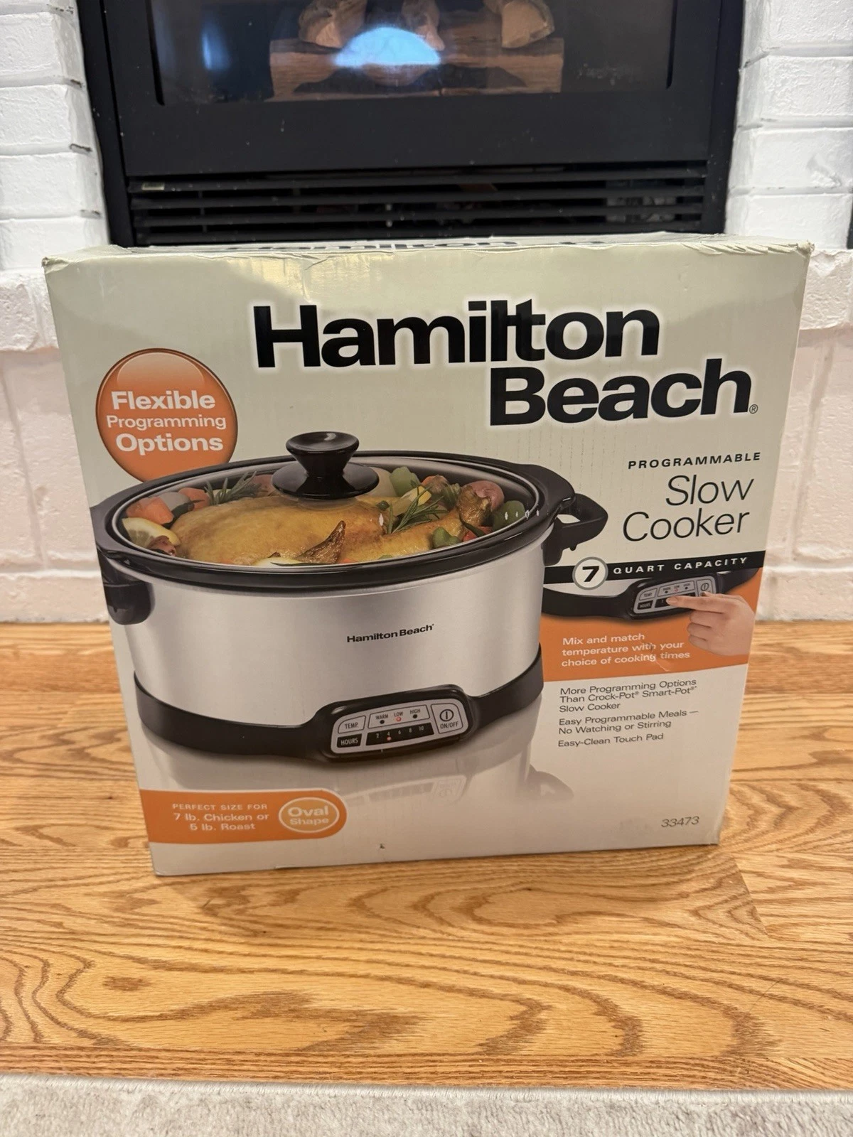Hamilton Beach 33473 Programmable Slow Cooker - Silver 7 Quart Capacity Open Box