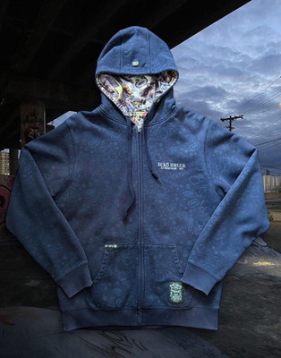Ecko Unltd. Men's Full Zip Reversible Hoodie Graphic Print Size L