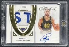 STEPHEN CURRY 2021 PANINI FLAWLESS GAME-USED LOGO PATCH AUTO GOLD 10/10 *READ*