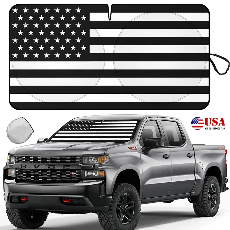 Parabrisas de coche con bandera de Estados Unidos para Dodge Ram 1500 2500 cubierta protectora bloque UV Foto 4 de 4
