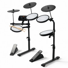 Electronic Drum Kit 5 Pads 3 Cymbals 195 Voices USB MIDI Foldable Set