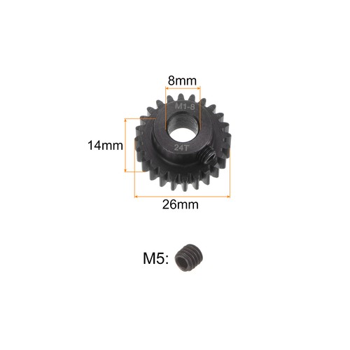 Mod 1 24T Pinion Gear 8mm Spur Gear for RC Car Truck Gear Drive - Picture 2 of 6