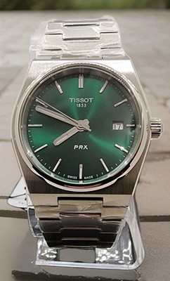 New Tissot PRX Green Dial Quartz 35mm Ladies Watch T1372101108100