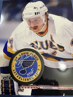 St. Louis BLUES Bernie FEDERKO #24 Signed BLUES Est 1967 PUCK w/ HOF Holo & COA