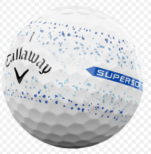 Callaway Supersoft Splatter 360 Blue Golf Balls, Highly Visible Design, 12 Balls