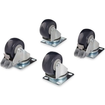 StarTech 4-Piece Caster Kit for Open Frame Rack TAA Compliant Heavy Duty