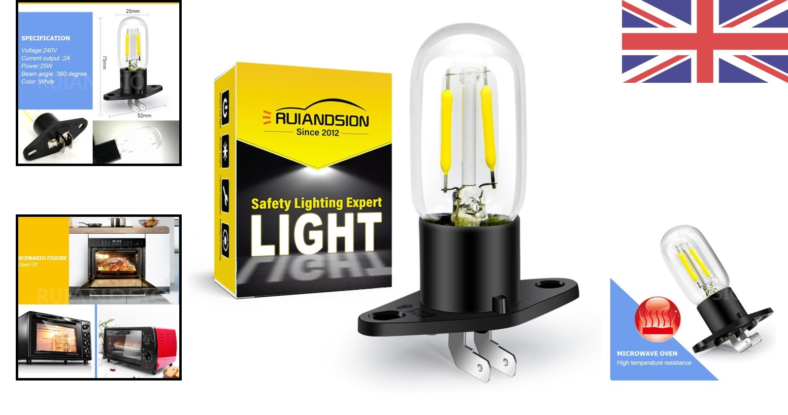 Energy-Efficient 25W White LED Microwave Lamp Bulb Compatible with E26 Bases
