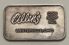 Vintage Allens Coin Shop Ohio 1 Troy Ounce .999 Silver Bar