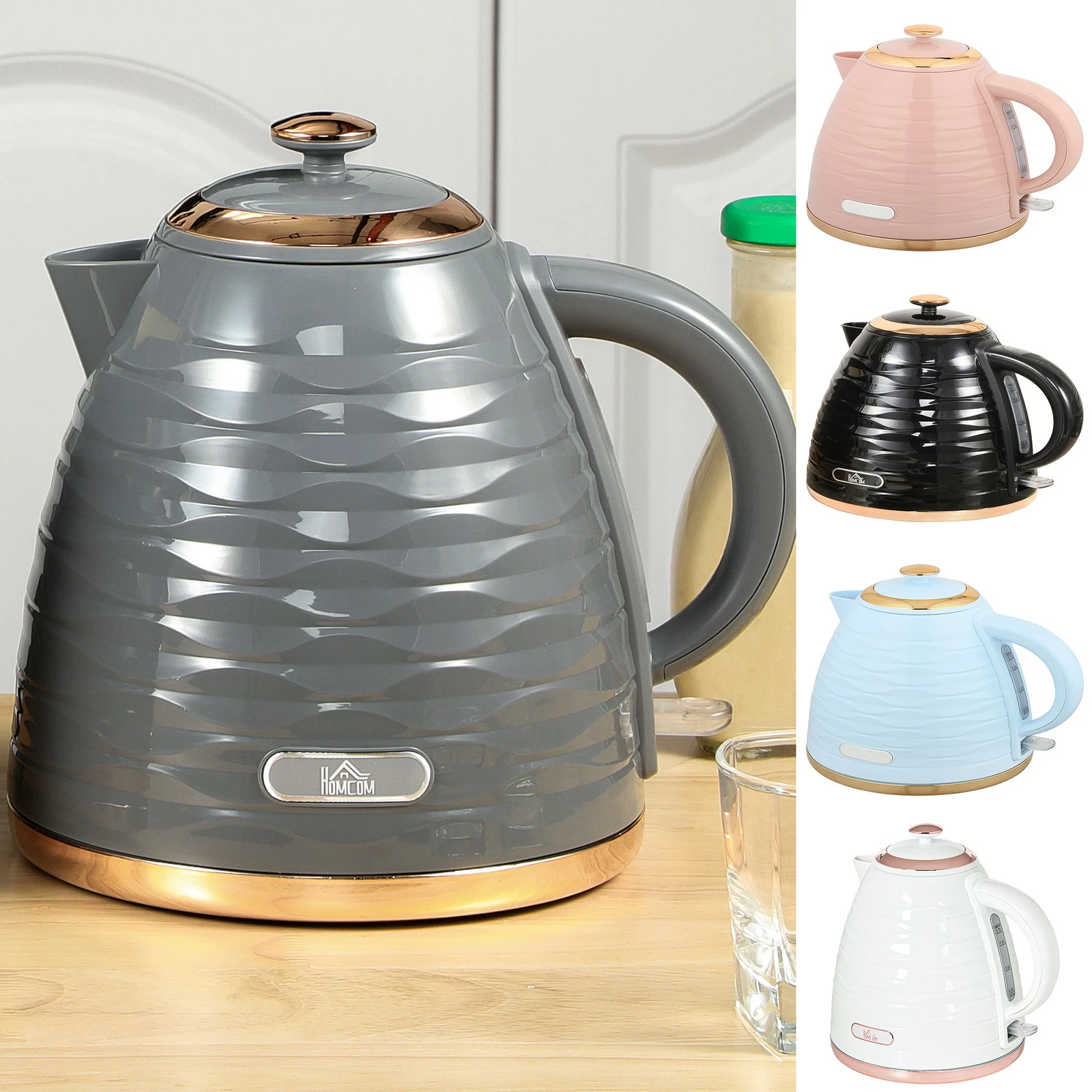 Electric Kettle, 1.7L, 3kW, Fast Boil Kettle, 360° Swivel
Opens in a new window or tab