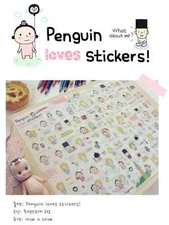#57 Cute penguin loves cartoon pvc stickers notebook diary deco 6 sheets/set 