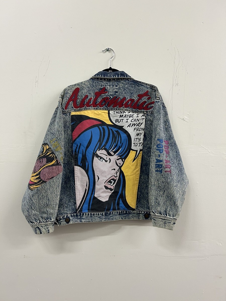 Vtg 1980s Hysteric by Et Vous Acid Wash Denim Jean Jacket