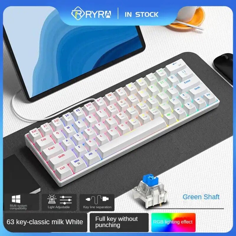High-Performance White LED Multicolour Mechanical Gaming Keyboard-image