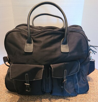 MAXX New York- Travel Weekender Bag- Black- 6 Compartments- 16''x15''x8''