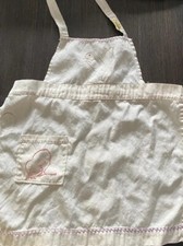 Vintage Handmade Girls Apron Embroidered Pocket Squirrel Chick Duck Easter Full