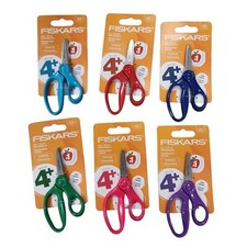 Fiskars Safe Blade Kids Scissors Pointed Tip Ages 4 Multicolor Pack of 6