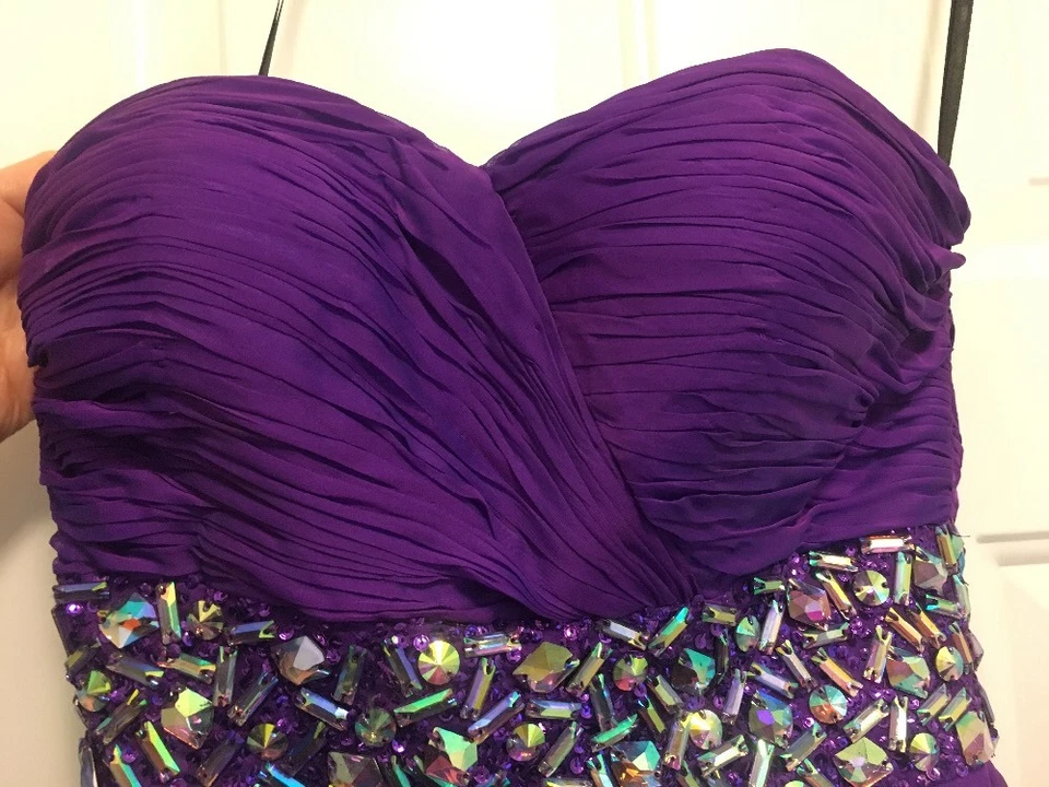 Alyce Women's sz 4 Purple High Low Hilo Prom Dress B'Dazzle Homecoming Cocktail - Image 3 of 4