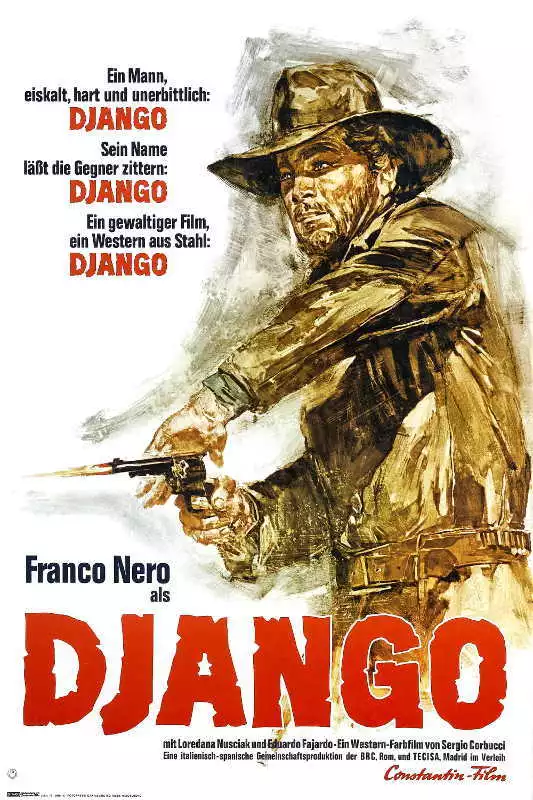 Quadro Poster com Moldura Django 1966 Filme de Faroeste