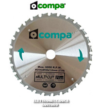 LAMA CIRCOLARE DIAMETRO 254 FORO 30 Z 28 COMPA LEGNO ALLUMINIO SEGA TRONCATRICE