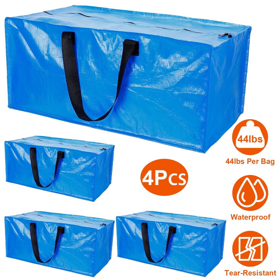 4 pcs Large Storage Bags with Handles Heavy Duty Container for Moving ...