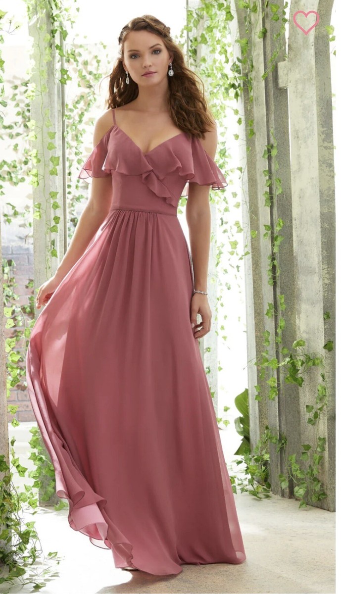 Mori Lee Madeline Gardner 10 US 12 UK Bridesmaid chiffon Gown