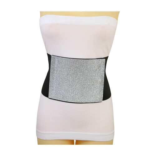 Plus size white PU leather elastic strappy waistband corset  display picture 1