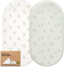 2-Pack Organic Bassinet Sheets for Girls, Boys - 100 Cotton Elly
