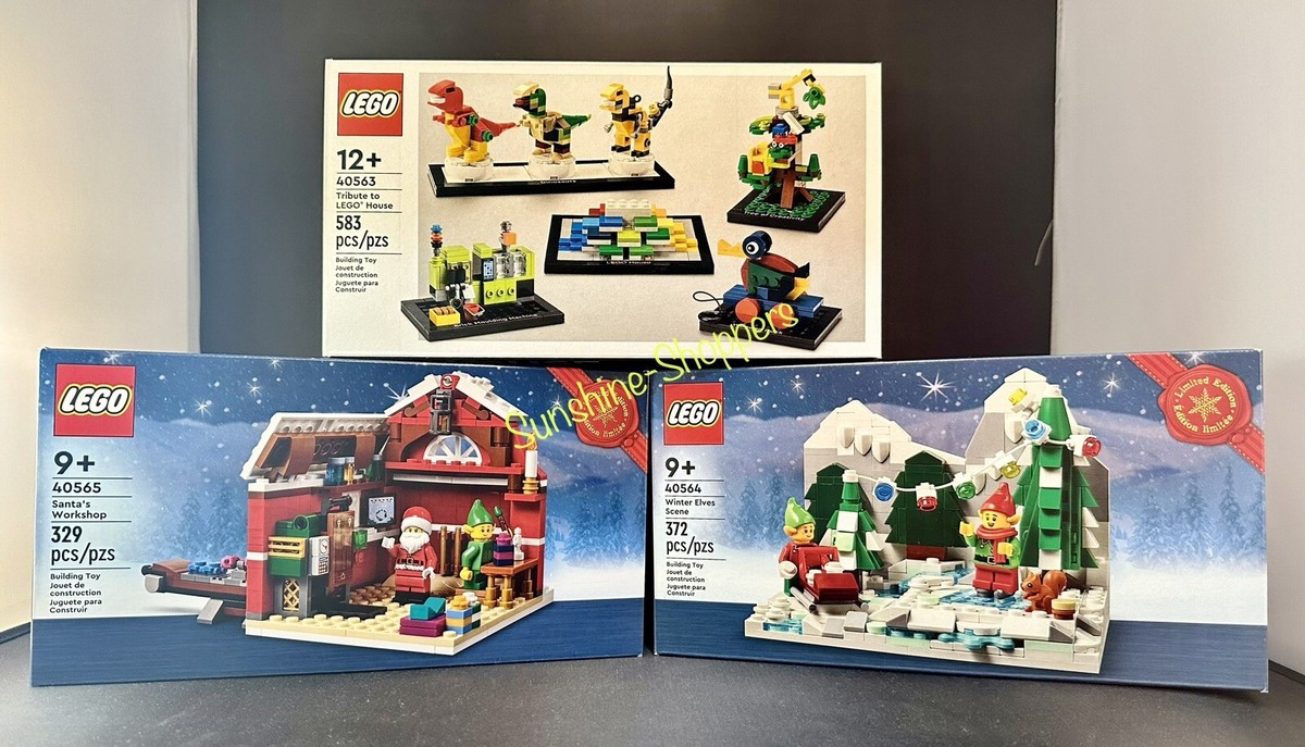 LOT OF THREE ] LEGO 40563 + 40564 + 40565 Santa Elves Christmas