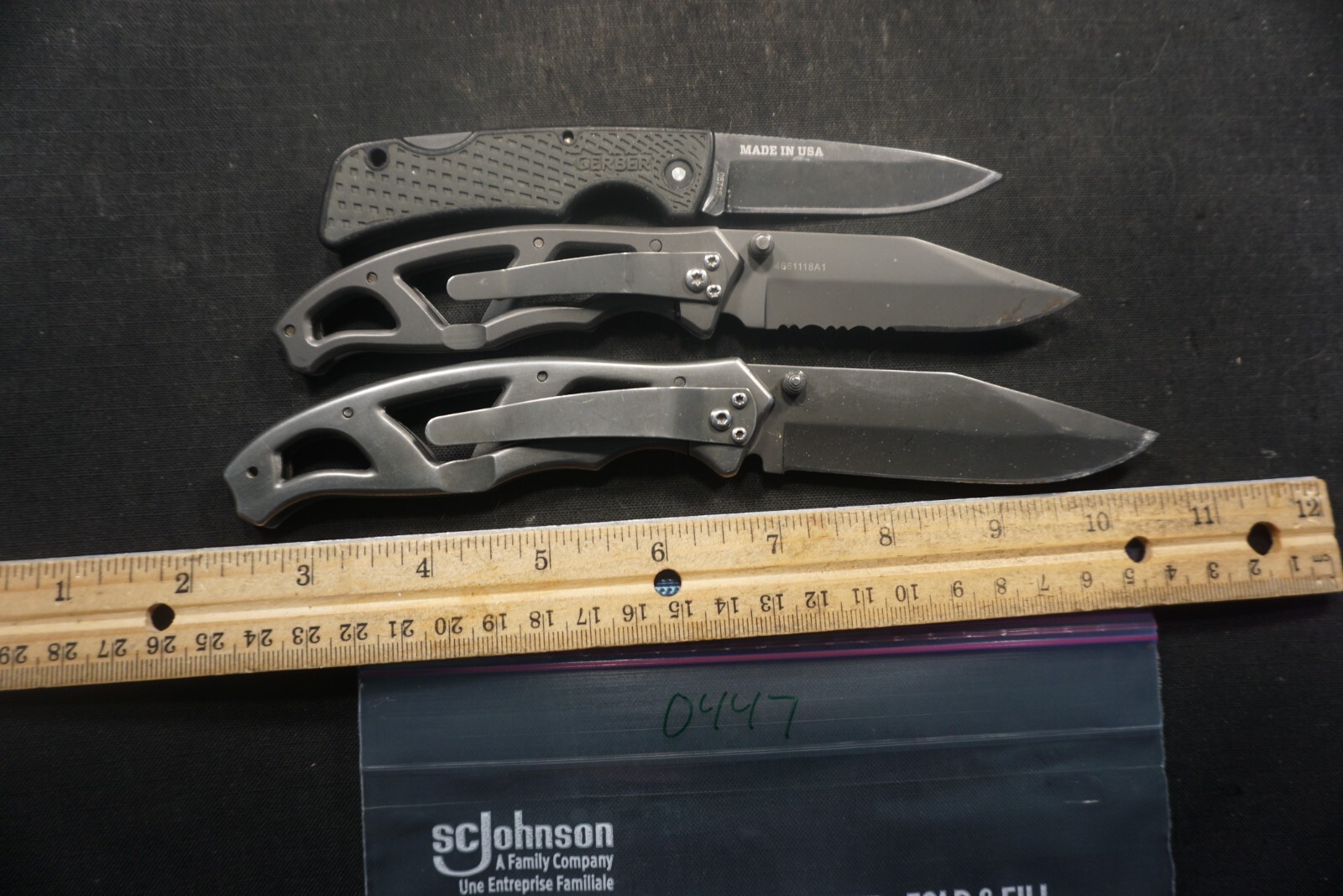 0447 Three Gerber pocket knives eBay