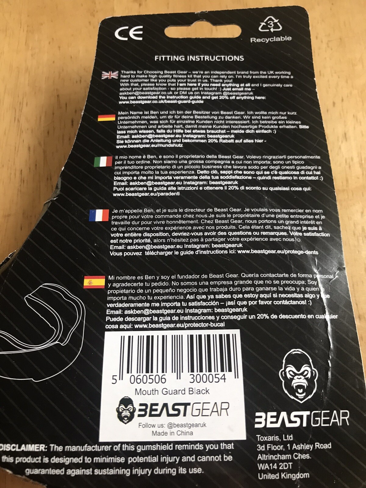 Beast Gear Mouth Guard Gum Shield Boxing MMA Rugby Muay Thai Hockey