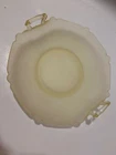 VTG FROSTED YELLOW DOUBLE HANDLED LANCASTER DEPRESSION GLASS OCTAGON PLATE TRAY