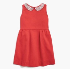 Crewcuts J.Crew Girls Rhinestone Jeweled Collar Red Dress Size 8