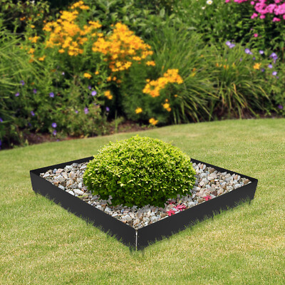 Steel Landscape Lawn Edging 40x 8.46'' Outdoor Garden Border Edge Decor Black