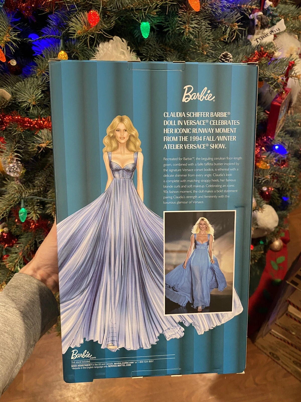 Bambola Barbie Claudia Schiffer in abito Versace etichetta platino limitata a 5000