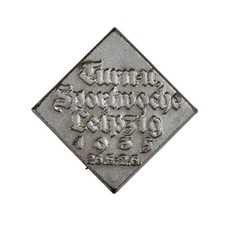1935 Leipzig Gymnastics and Sports Week Tinnie - Silver